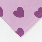 Roze hartpatroon fleece deken (Hoek)