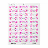 Roze hartpatroon Gepersonaliseerde Valentijn Etiket (Full Sheet)