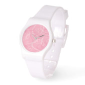 Roze hartpatroon horloge (Hoek)