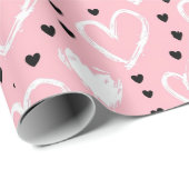 Roze Hartpatroon Inpakpapier (Rol Hoek)