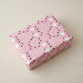 Roze Hartpatroon Inpakpapier