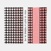 Roze hartpatroon Je hebt een vriend. Fleece Deken (Voorkant (Horizontaal))