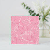 Roze hartpatroon kaart (Staand voorkant)