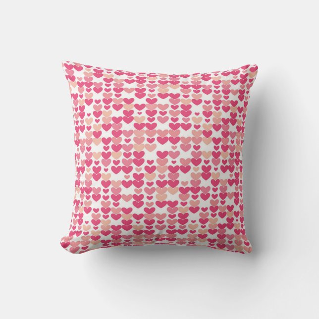 Roze hartpatroon kussen (Voorkant)