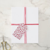 Roze hartpatroon met liefde cadeaulabel (Met Touw)