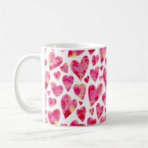 Roze hartpatroon met liefde koffiemok