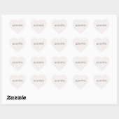 Roze Hartpatroon Minimalistisch Serif Altijd Hart Sticker (Vel)