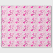 Roze Hartpatroon Mooie Romantische Cadeaupapier (Vlak)