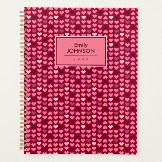 Roze Hartpatroon  Planner (Voorkant)
