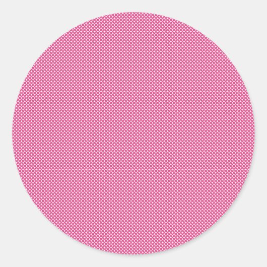 Roze hartpatroon ronde Stickers (Voorkant)