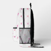 Roze Hartpatroon Rugzak – Mooie Diamant Grid (Rechts)