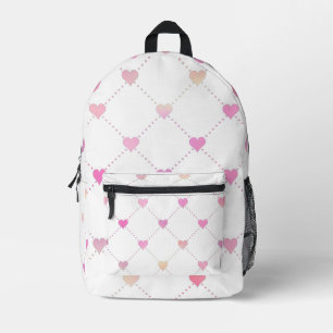Roze Hartpatroon Rugzak – Mooie Diamant Grid
