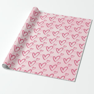 Roze hartpatroon - Valentijnsdag Cadeaupapier