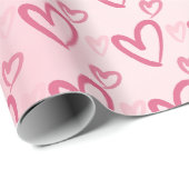Roze hartpatroon - Valentijnsdag Cadeaupapier (Rol Hoek)
