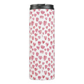 Roze hartpatroon van liefde thermosbeker (Achterkant)