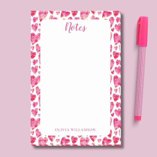 Roze hartpatroon voor takenlijst post-it® notes