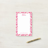 Roze hartpatroon voor takenlijst post-it® notes (Op bureau)