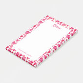 Roze hartpatroon voor takenlijst post-it® notes (Schuin)