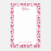 Roze hartpatroon voor takenlijst post-it® notes (Voorkant)