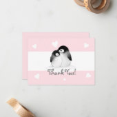 Roze hartpijp Dank je wel Notitiekaartje (Voorkant / Achterkant in situ)