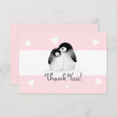 Roze hartpijp Dank je wel Notitiekaartje (Voorkant / Achterkant)