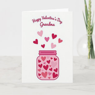 Roze Hartpot Oma Valentijnskaart Kaart