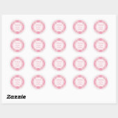 ROZE HARTQUILT 1,5" ronde hand gemaakte Stickers I (Vel)