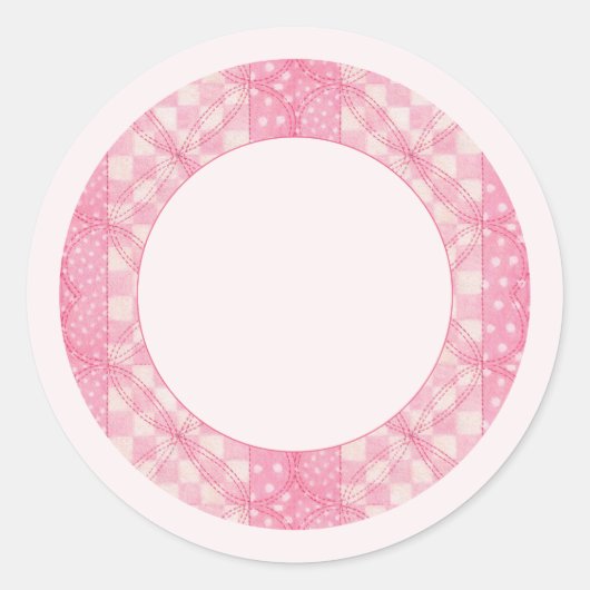 ROZE HARTQUILT 1,5" Ronde Mat Stickers / Roze (Voorkant)