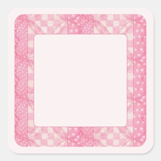 ROZE HARTQUILT 1,5 "Vierkante Matte Stickers / Roz (Voorkant)