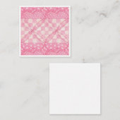 ROZE HARTQUILT 2,5" Vierkante Platte Kaart Notitiekaartje (Voorkant / Achterkant)