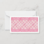 ROZE HARTQUILT 3.5x2 Platte Kaart II Notitiekaartje (Voorkant)