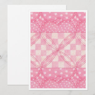 ROZE HARTQUILT 5.5x7.5 Vlakke Kaart/Verticaal Kaart