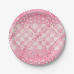 ROZE HARTQUILT 7" Ronde papieren Borden Bordje