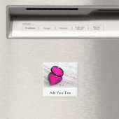 Roze hartreflectie op vel muziek magneet (Insitu (Vaatwasser))
