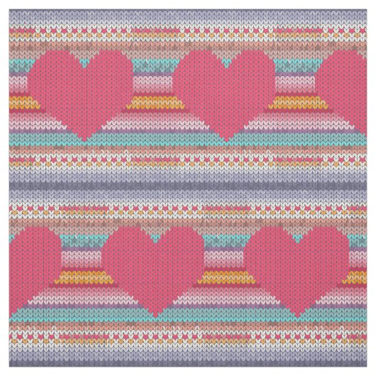 Roze hartrinboboog-haakbrei stof (Swatch)