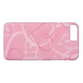 Roze hartritme Case-Mate iPhone case (Achterkant (Horizontaal))