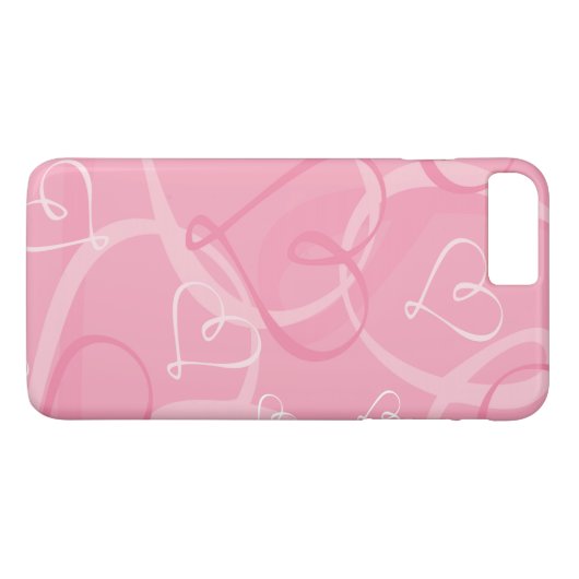 Roze hartritme Case-Mate iPhone case (Achterkant (Horizontaal))