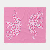 Roze hartritme fleece deken (Voorkant (Horizontaal))