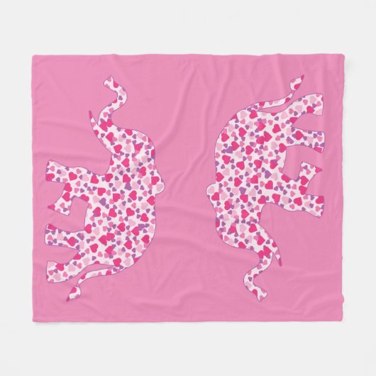 Roze hartritme fleece deken (Voorkant (Horizontaal))