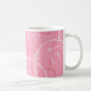 Roze hartritme koffiemok