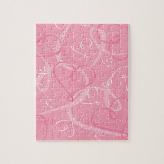 Roze hartritme legpuzzel (Verticaal)