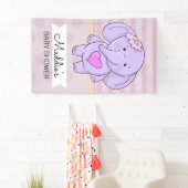 Roze hartritme | Naam en gebeurtenis toevoegen Spandoek (Insitu)