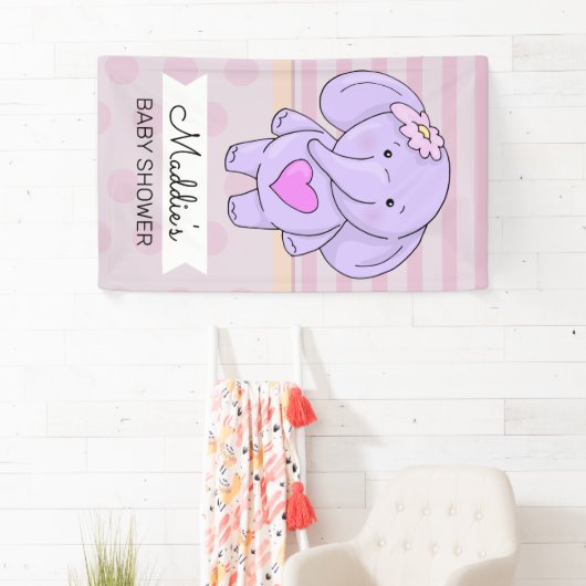 Roze hartritme | Naam en gebeurtenis toevoegen Spandoek (Insitu)