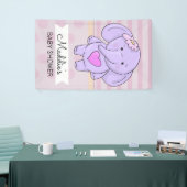 Roze hartritme | Naam en gebeurtenis toevoegen Spandoek (Beurs)