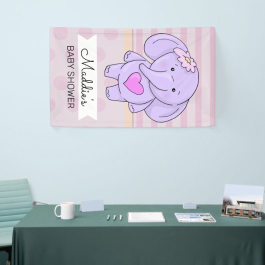 Roze hartritme | Naam en gebeurtenis toevoegen Spandoek (Beurs)