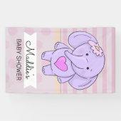 Roze hartritme | Naam en gebeurtenis toevoegen Spandoek (Horizontaal)