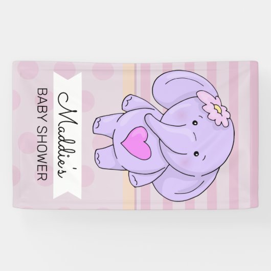 Roze hartritme | Naam en gebeurtenis toevoegen Spandoek (Horizontaal)