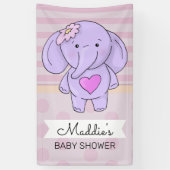 Roze hartritme | Naam en gebeurtenis toevoegen Spandoek (Verticaal)