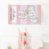 Roze hartritme | Naam en gebeurtenis toevoegen Spandoek (Insitu)