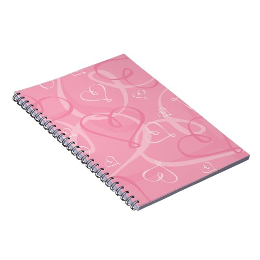 Roze hartritme notitieboek (Rechterzijde)